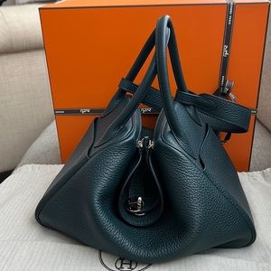 SOLD — Authentic Hermes Lindy 30 Vert Cypress with Platinum Hardware